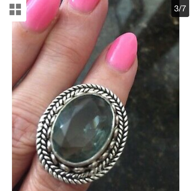 Size 6. Tourmaline And 925 Sterling Silver Ring